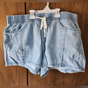 Universal Thread High Rise Light Blue Denim Drawstring Beach Shorts | XXL